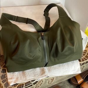 Victoria's Secret Green Sports Bra with Front Zipper